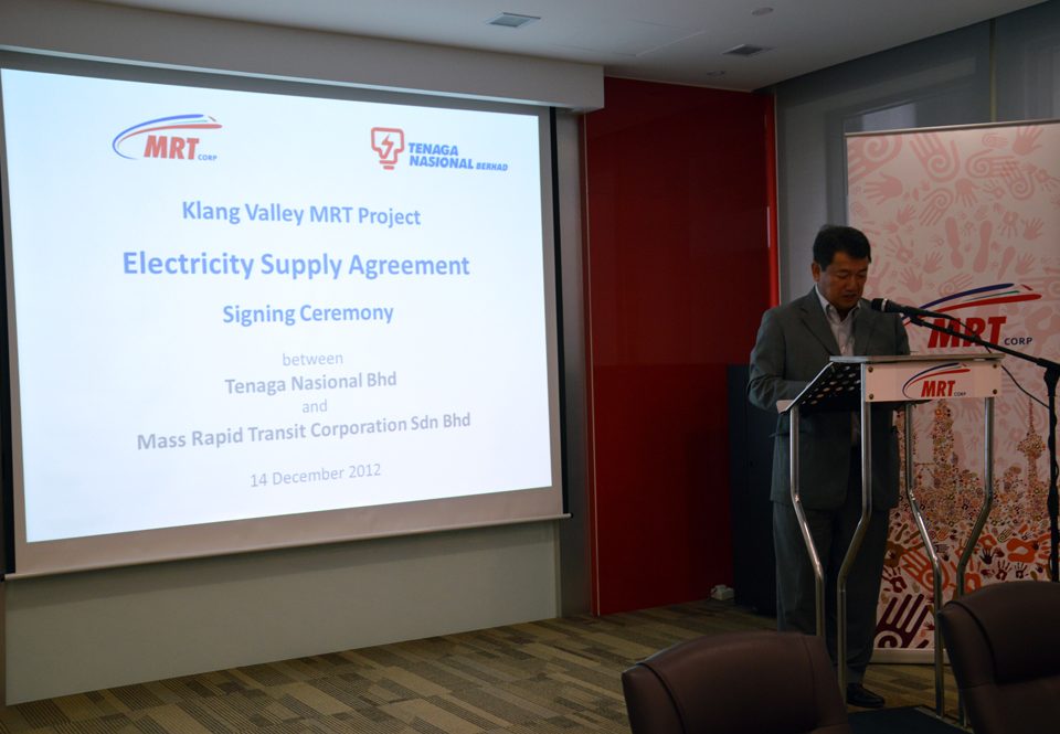 Electricity Supply Agreement Between Mrt Corp And Tnb