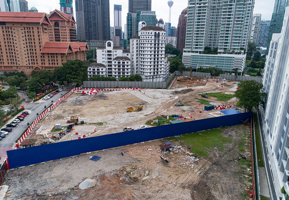 View of the future Conlay Station site with ongoing drainage works.