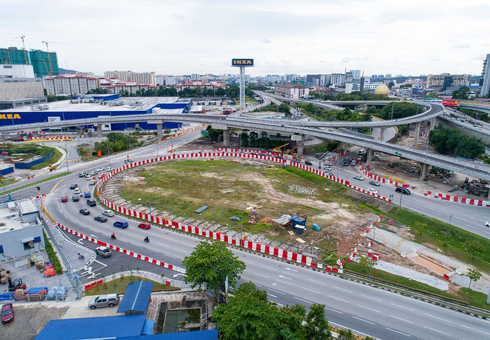 Ongoing preparation works at the Intervention Shaft 2 site at the Kampung Pandan Roundabout.