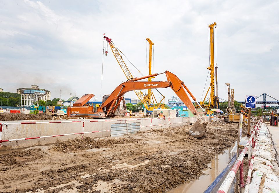 Ongoing preparation work at the future Bandar Malaysia North Station site.