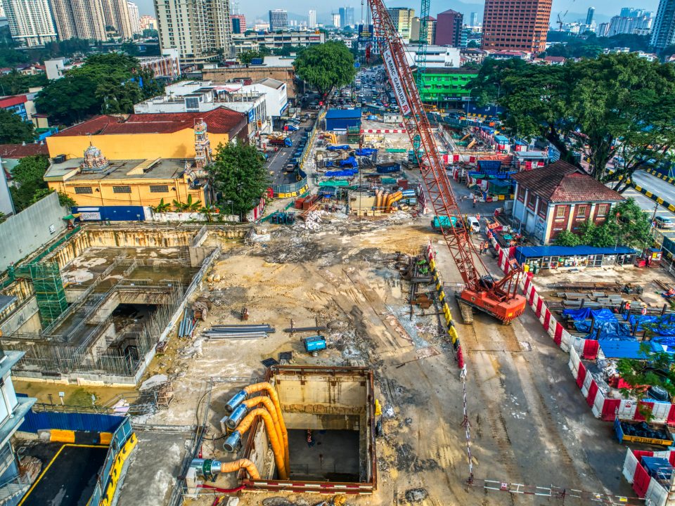 Pandangan atas Pintu Masuk B Stesen MRT Sentul Barat.