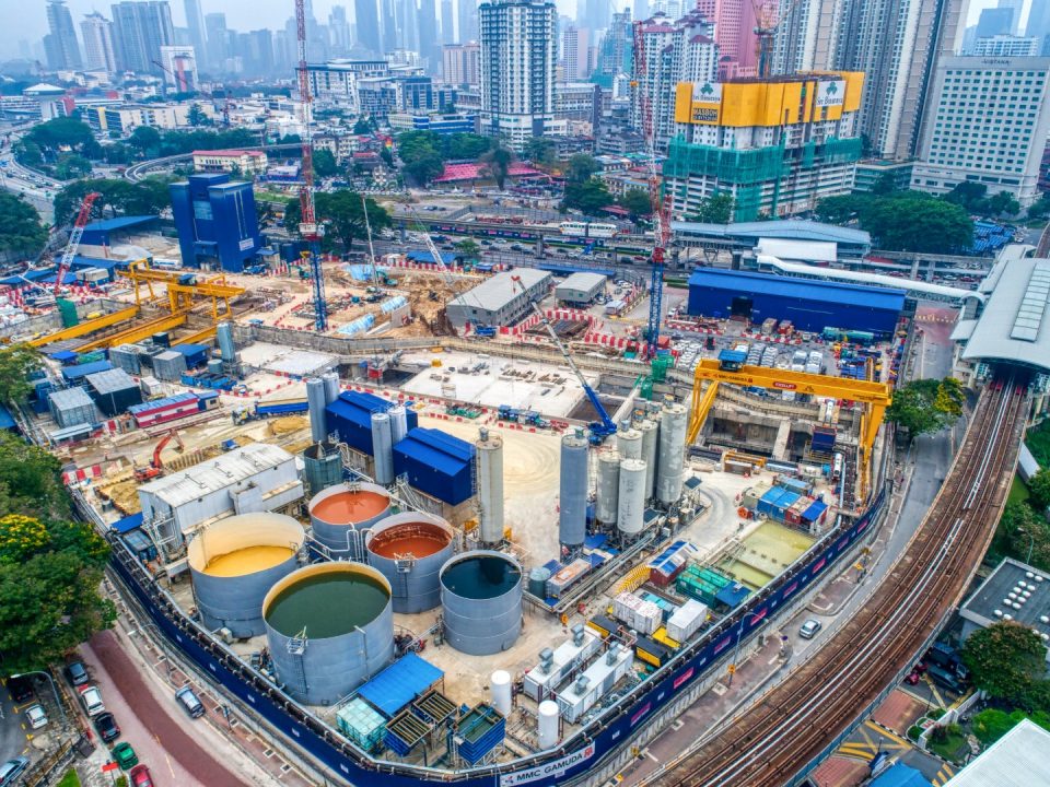 Pandangan udara tapak Stesen MRT Titiwangsa.