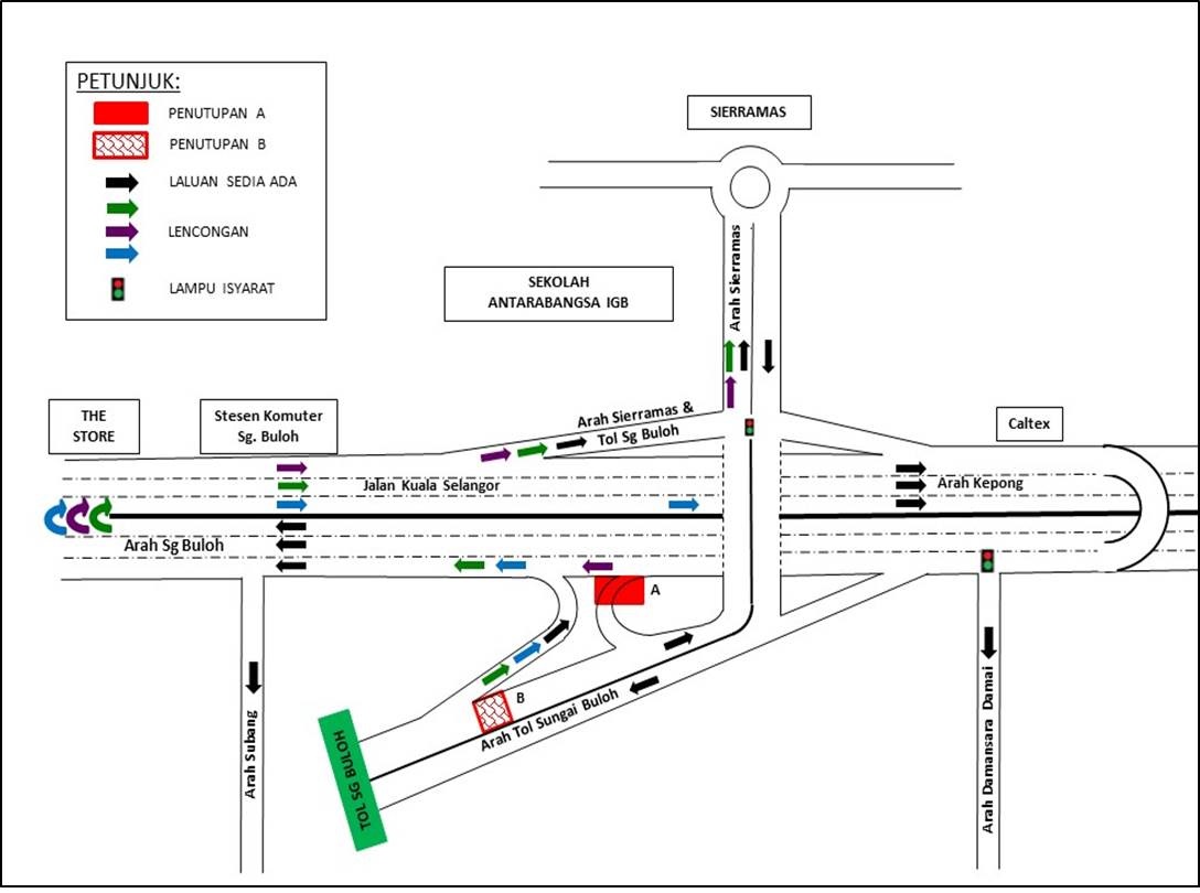 JALAN KUALA SELANGOR (KM456.05) (ARAH KEPONG DAN ARAH SUNGAI BULOH