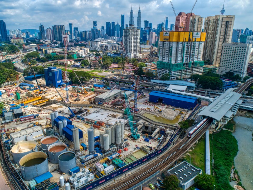 Pandangan udara tapak Stesen MRT Titiwangsa.