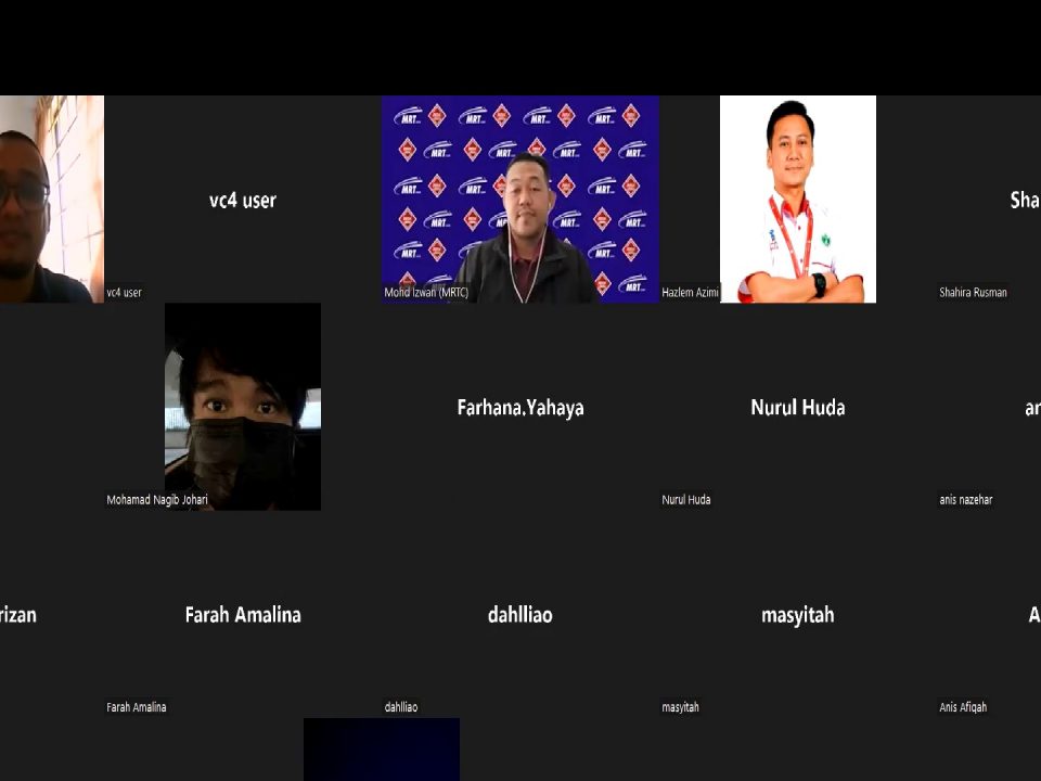 VIRTUAL SESSION: A screen capture of the academic virtual visit hosted by MRT Corp Risk Management Department for the Master of Science in Facilities Management students from UiTM Shah Alam.