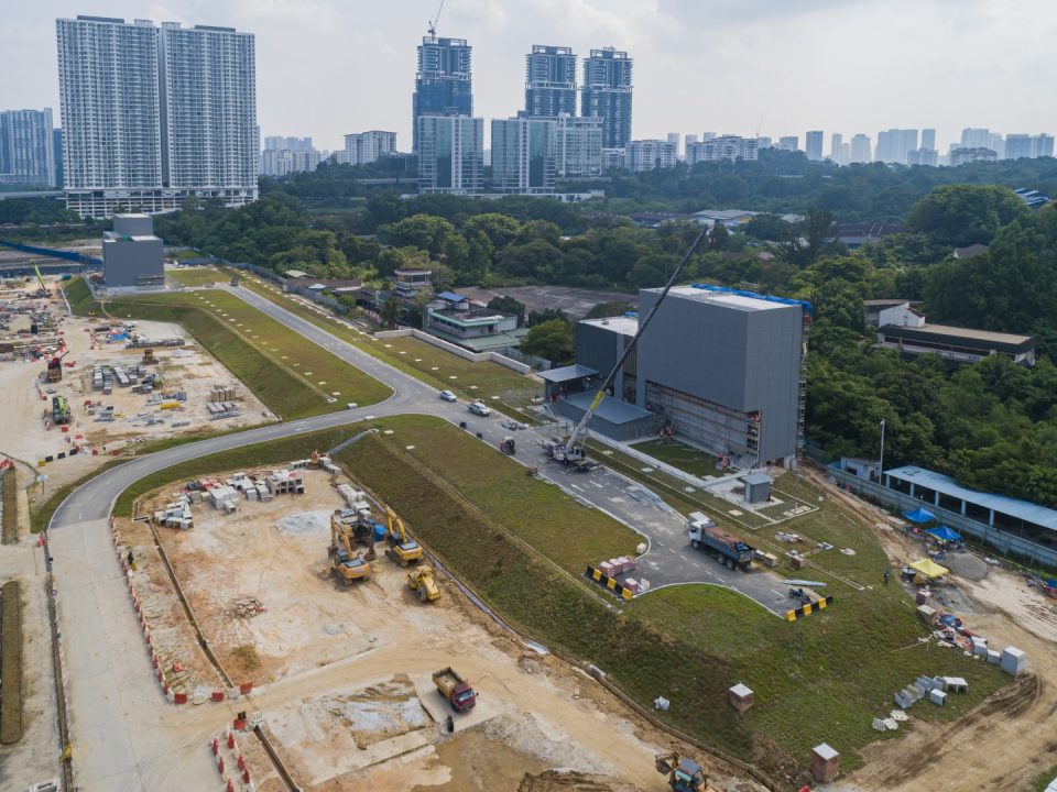 Pandangan udara Stesen MRT Bandar Malaysia Selatan.