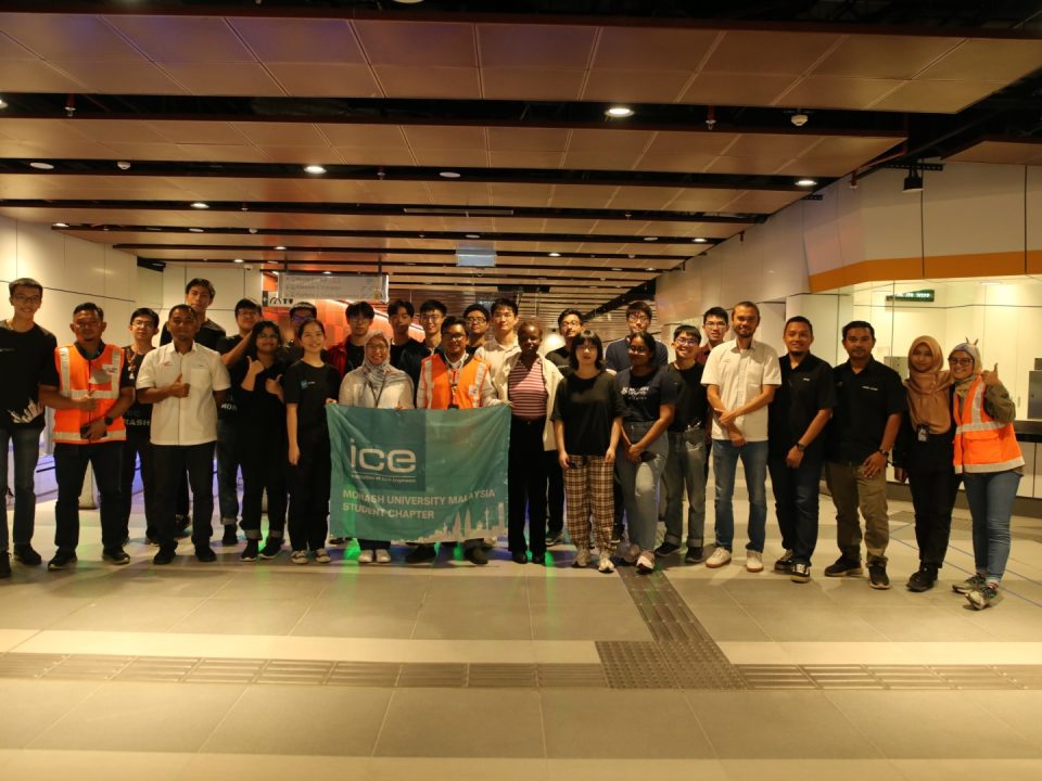 GROUP PHOTO: A group photo of the Civil Engineering students from Monash University Malaysia with MRT Corp representatives at the Sentul Barat MRT Station.